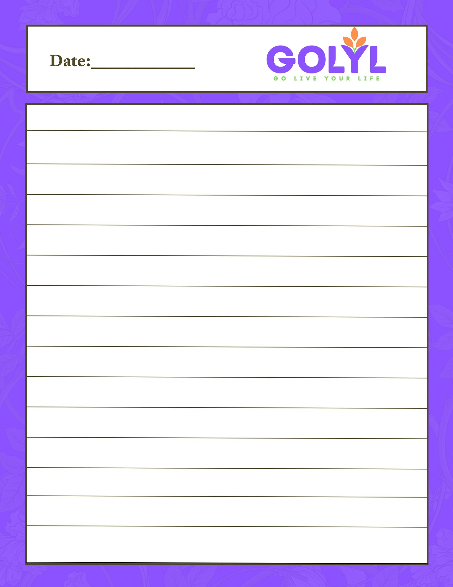 FREE GOLYL Digital Journal – 31-Day Wellness & Reflection Tracker