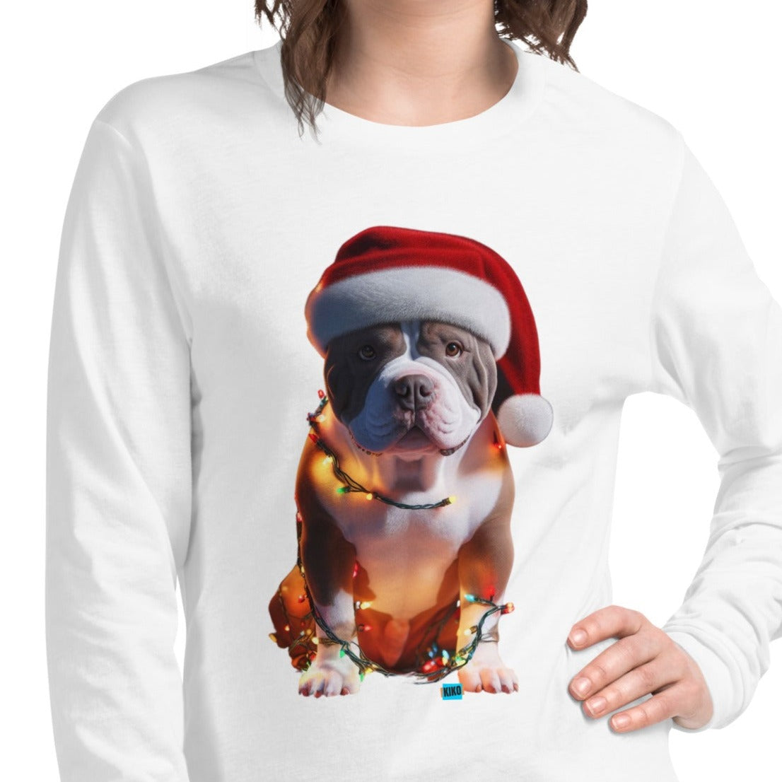 Christmas American Bully Women Long Sleeve Tee