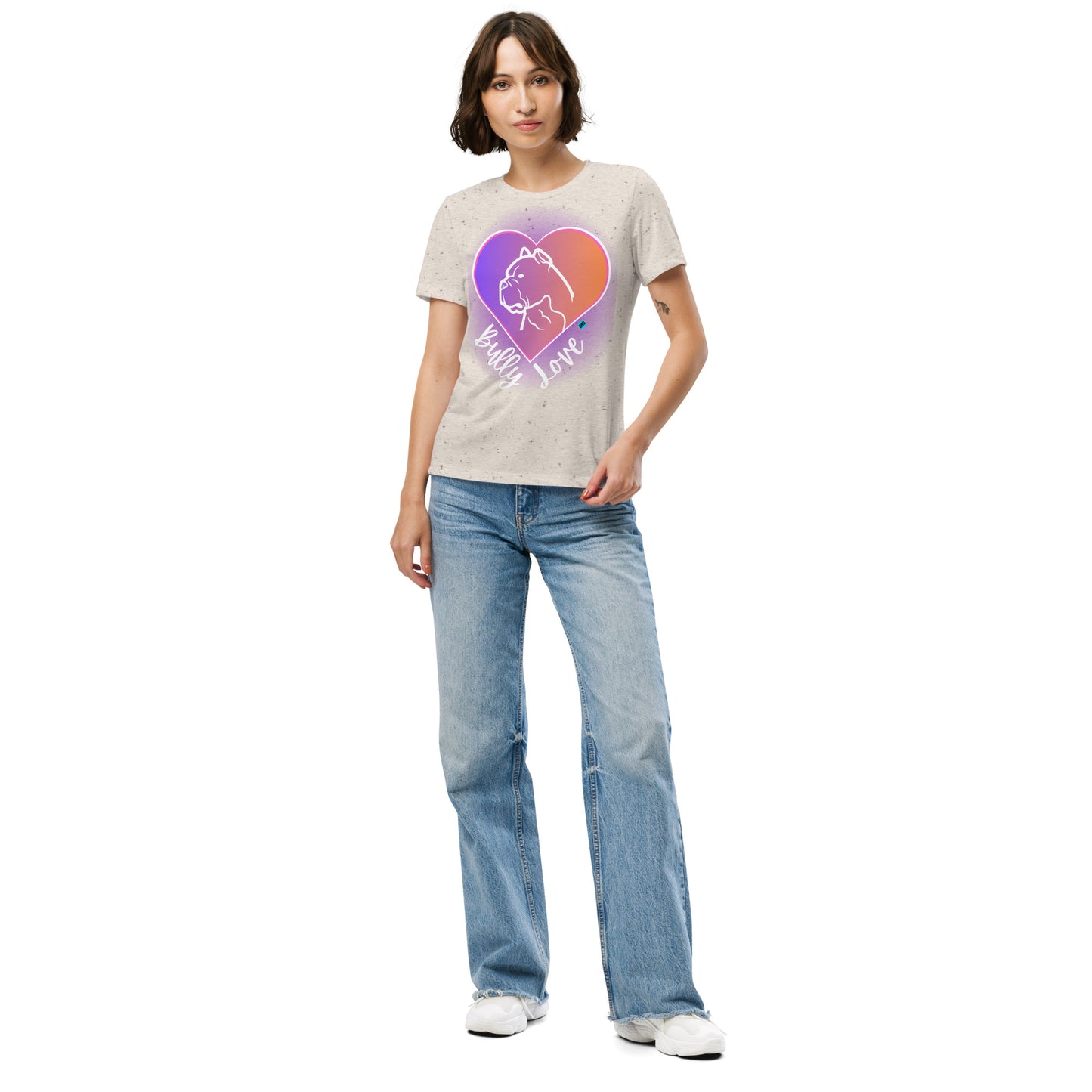 American Bully Pitbull Bully Love Heart Women's Tri Blend Tshirt
