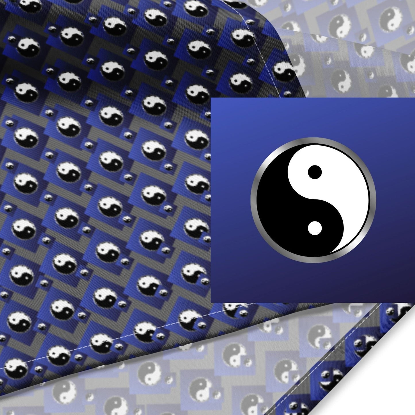 Pañuelo morado con estampado completo de Yin Yang