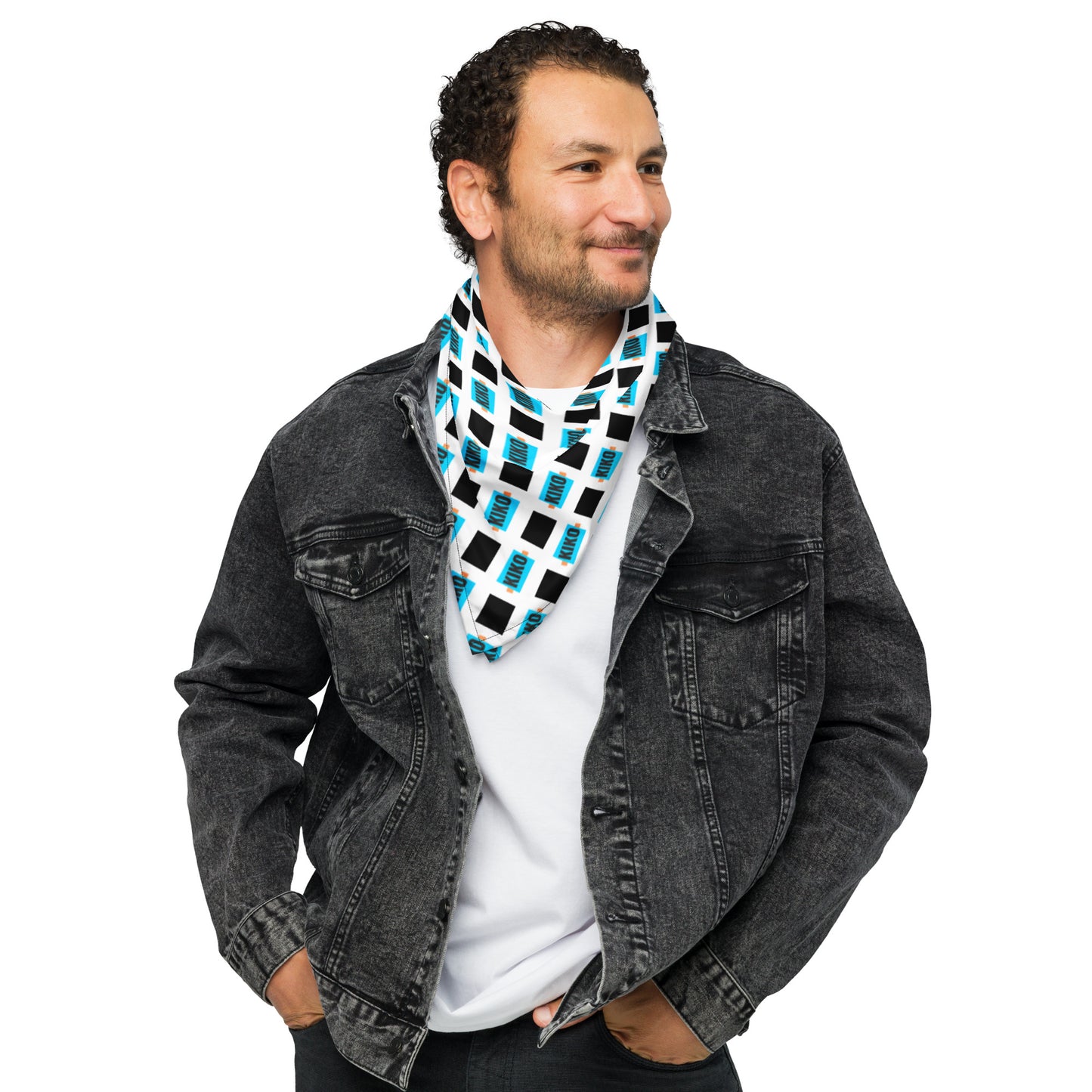 Kiko Black White Large Checkered Bandana