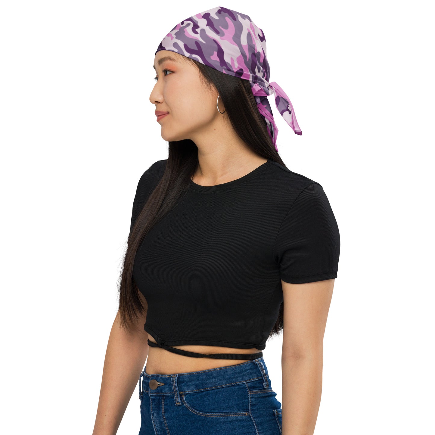 Pink Camouflage Print Bandana Handkerchief Scarf