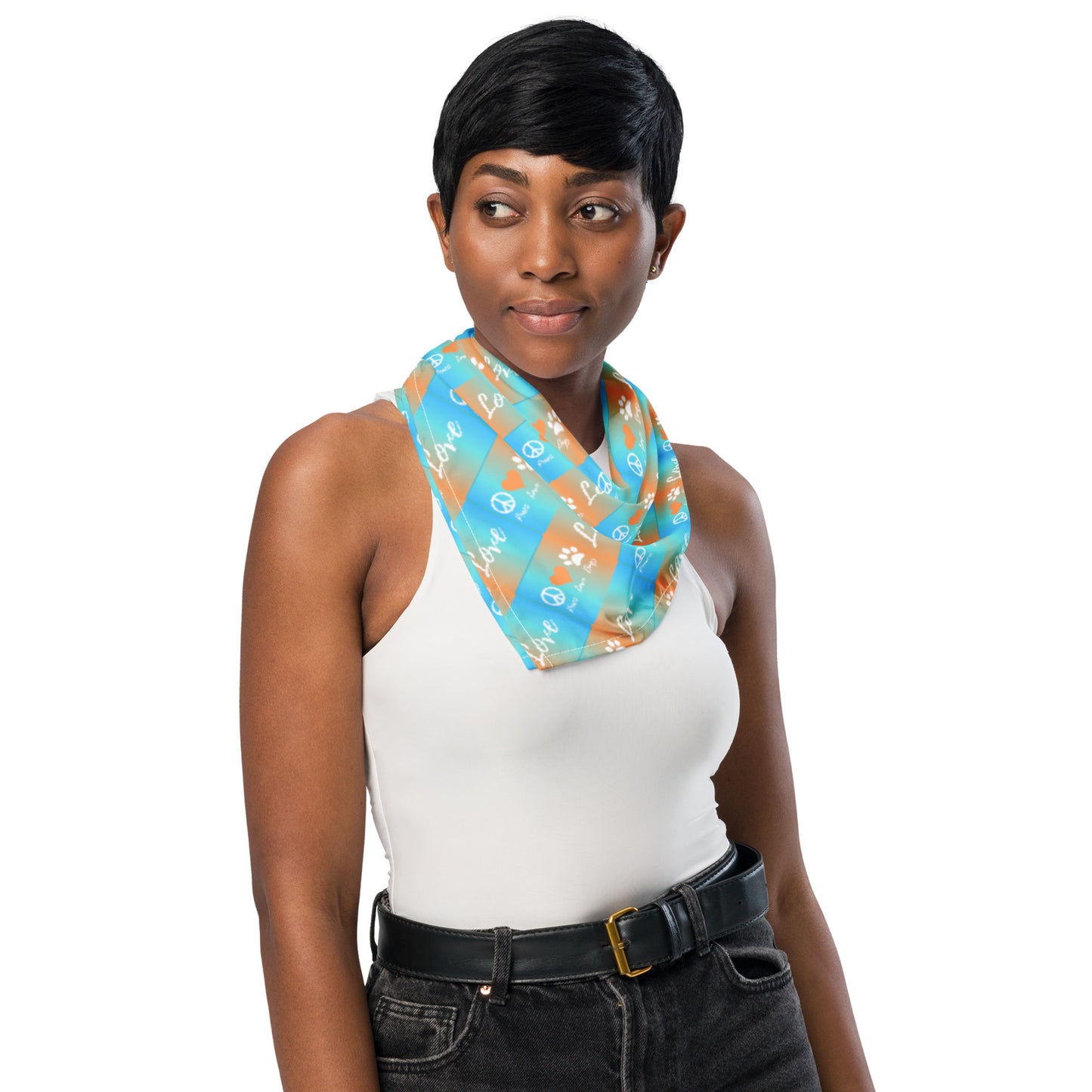 Peace Love Dogs All-Over Print Bandana
