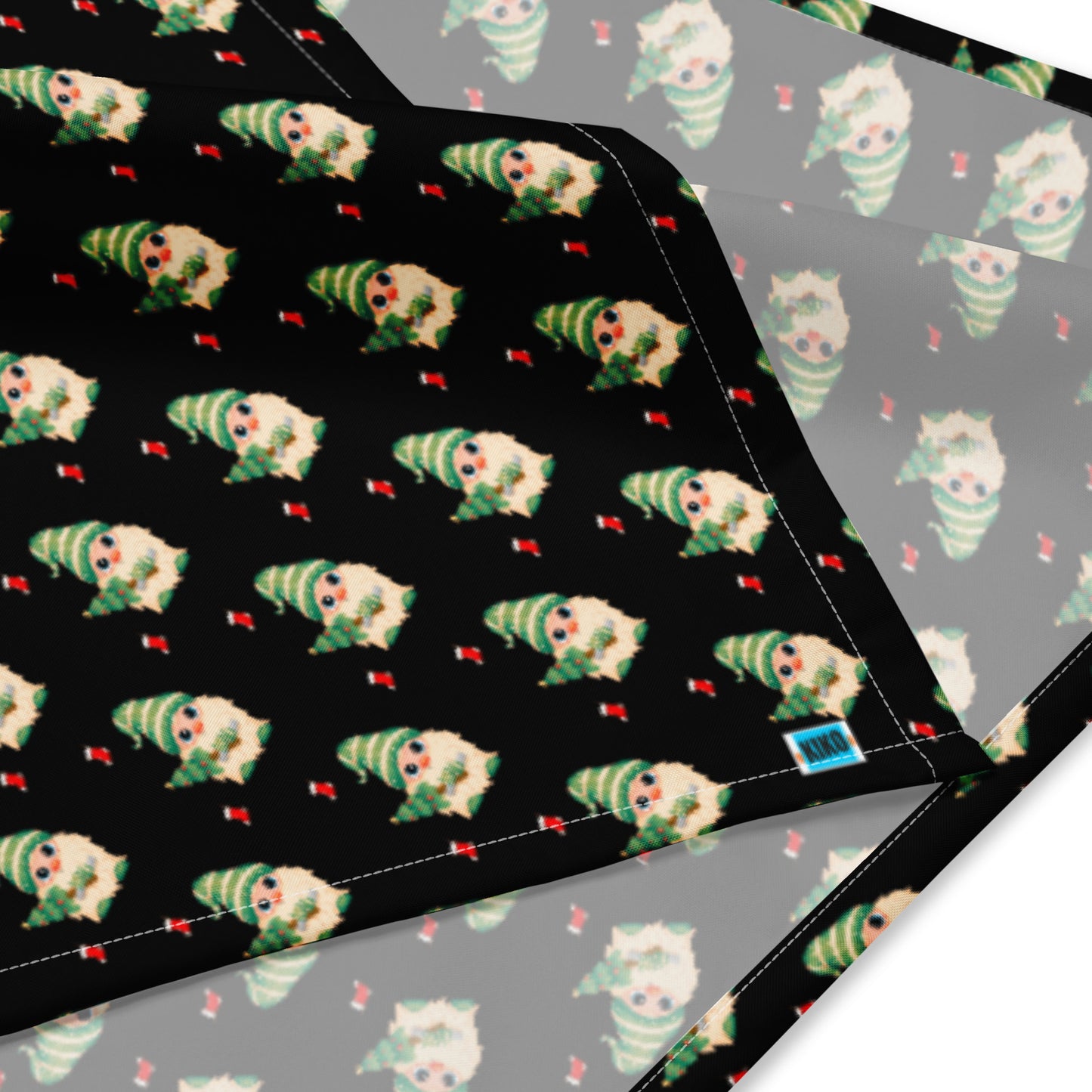 Christmas Gnome  Black Bandana