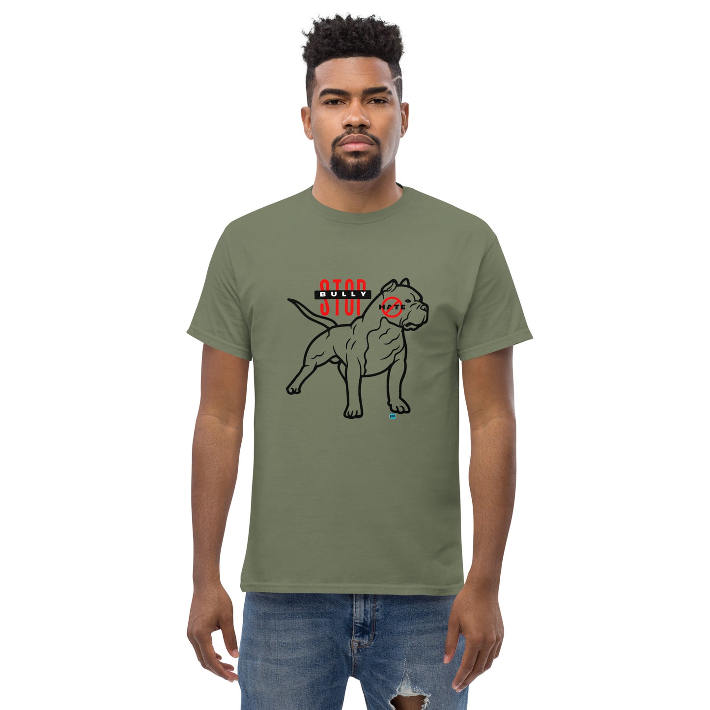 Stop American Bully Dog Hate Blk Men's Classic Tee