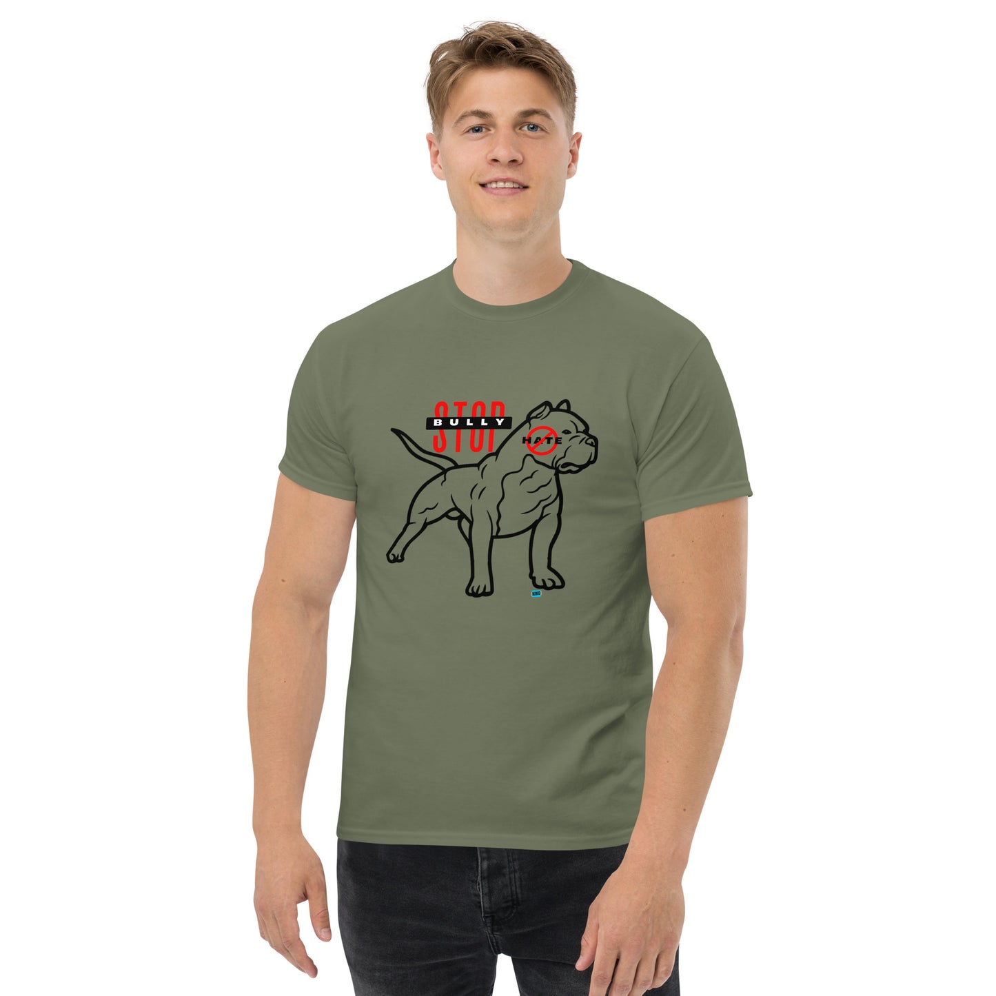 Stop American Bully Dog Hate Blk Men's Classic Tee