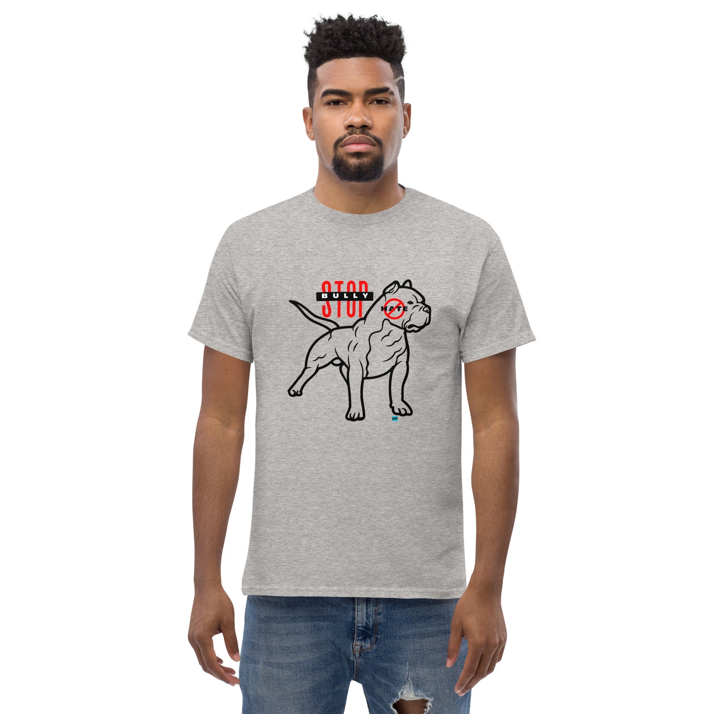 Stop American Bully Dog Hate Blk Men's Classic Tee