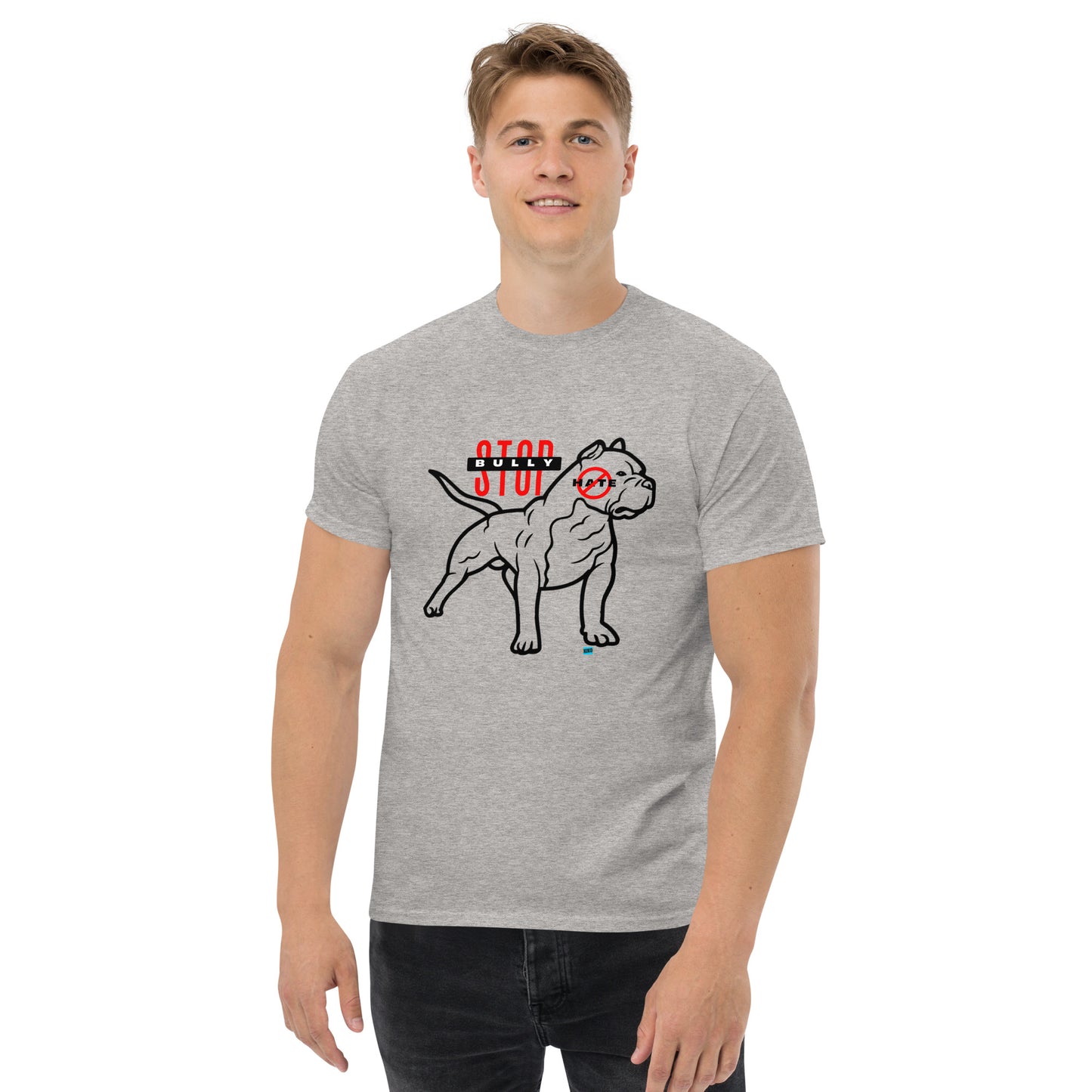 Stop American Bully Dog Hate Blk Men's Classic Tee