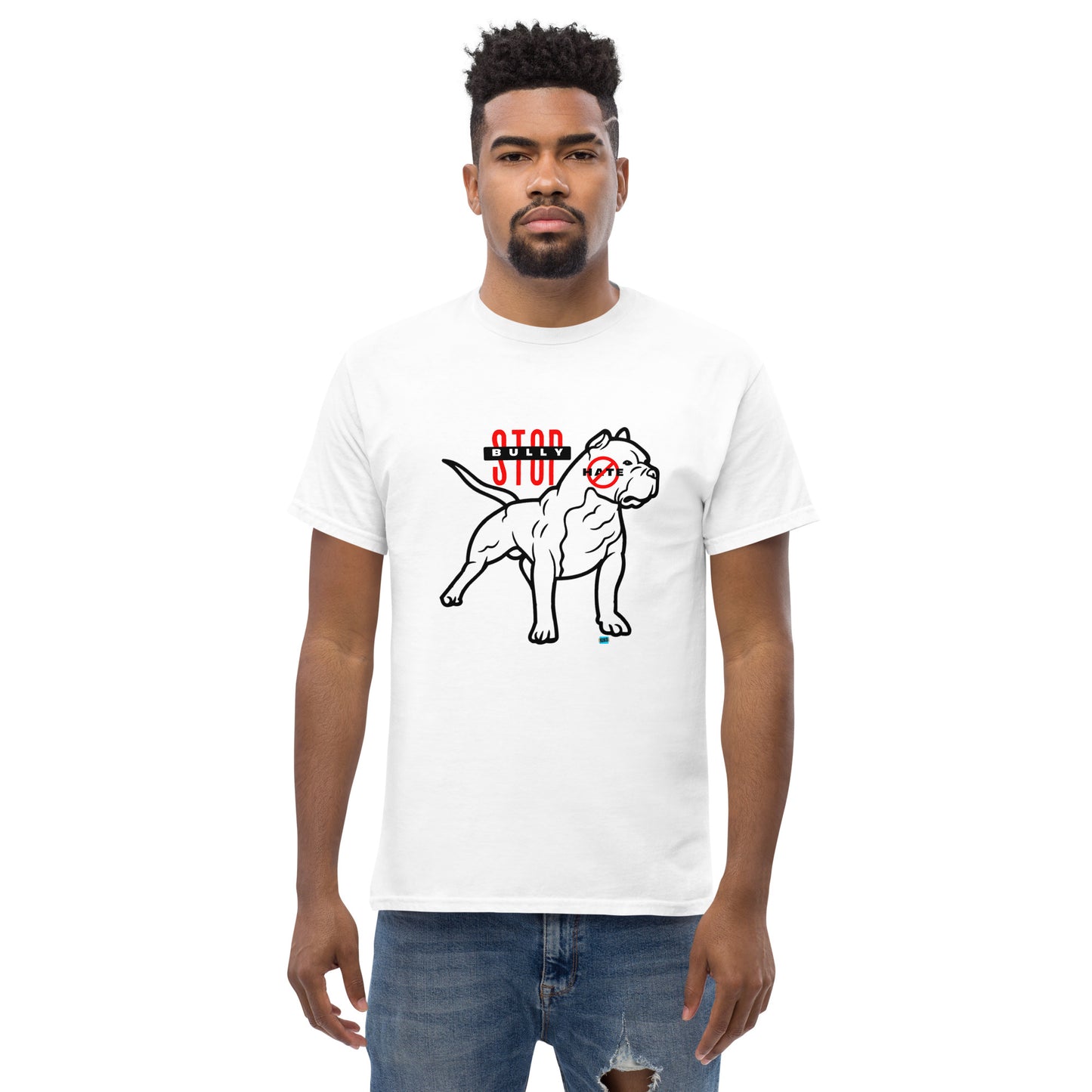 Stop American Bully Dog Hate Blk Men's Classic Tee