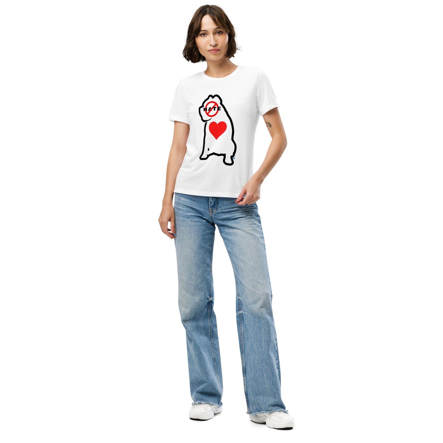 No Hate Heart Women’s Relaxed Tri-Blend T-Shirt