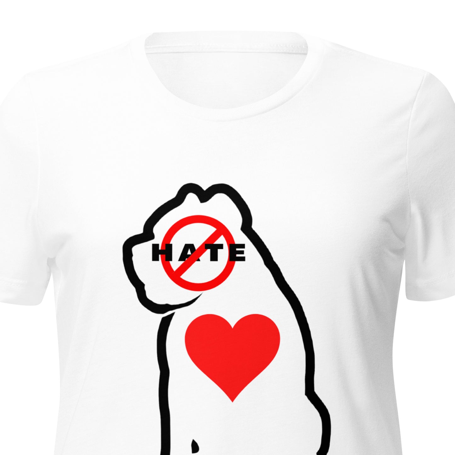 No Hate Heart Women’s Relaxed Tri-Blend T-Shirt